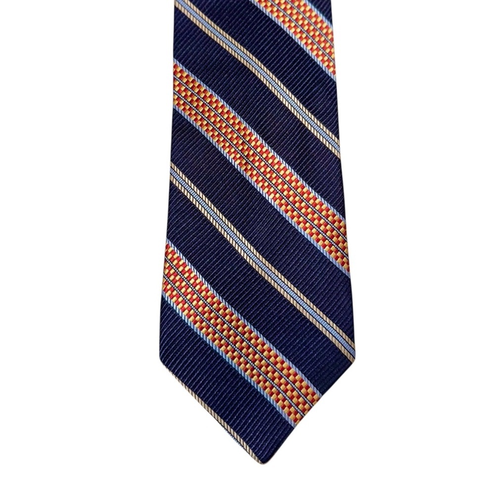 Jos. A. Bank Mens Tie 100% Silk Made in Italy Blue Striped Necktie 60x3.5” NWT - Picture 5 of 5